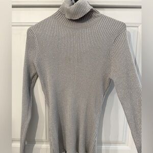 Joseph A Silver Turtleneck Women's Pullover Sweater size L